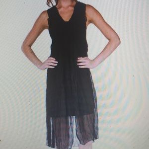 02 Collection lace Long Crochet Vest Black New